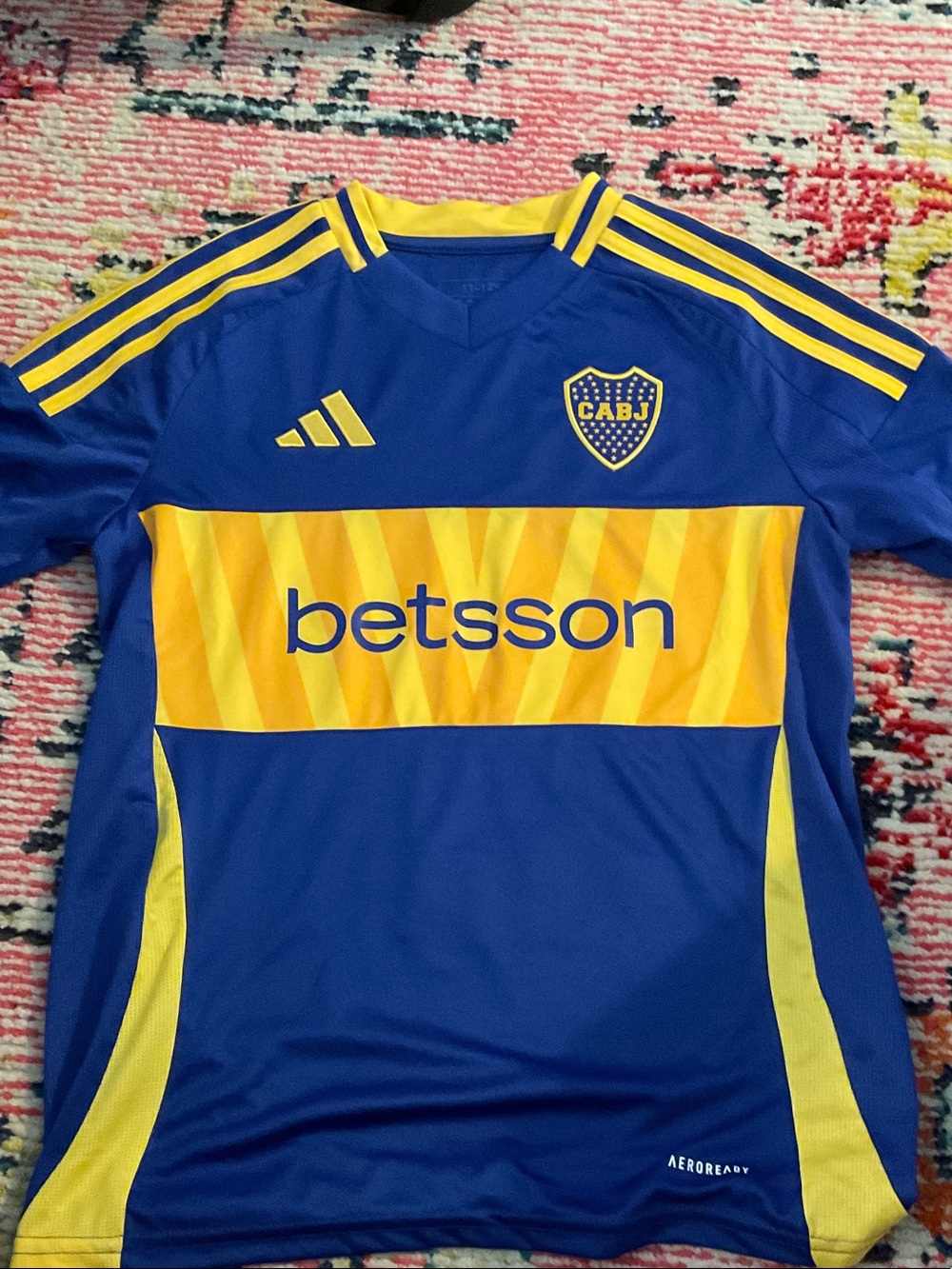 adidas Blue and Yellow Boca Juniors Replica Soccer Jersey